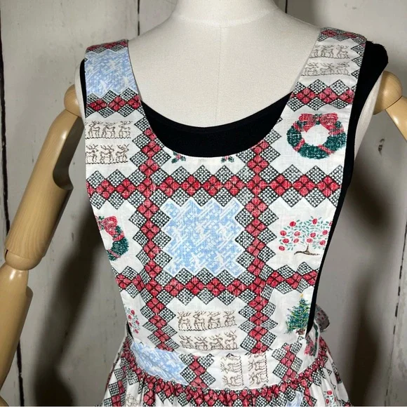 Vintage Reyn Spooner Christmas Kitchen Full Apron Hawaiian Print O/S Like New - Picture 5 of 16